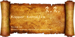 Kopper Kornélia névjegykártya